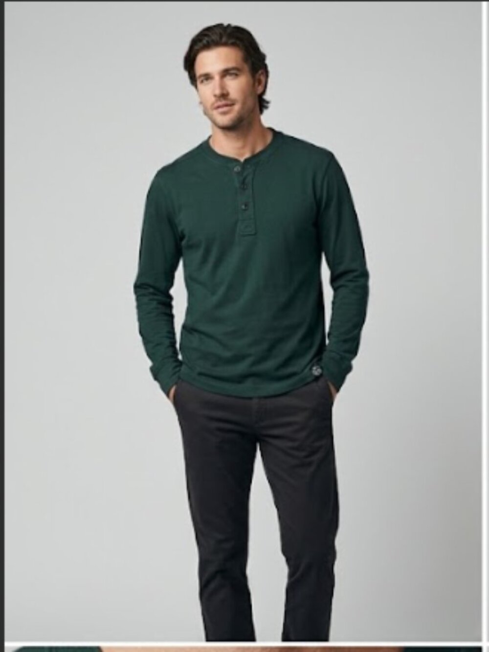 Filson Double layer Henley Long Sleeve Shirt Green
